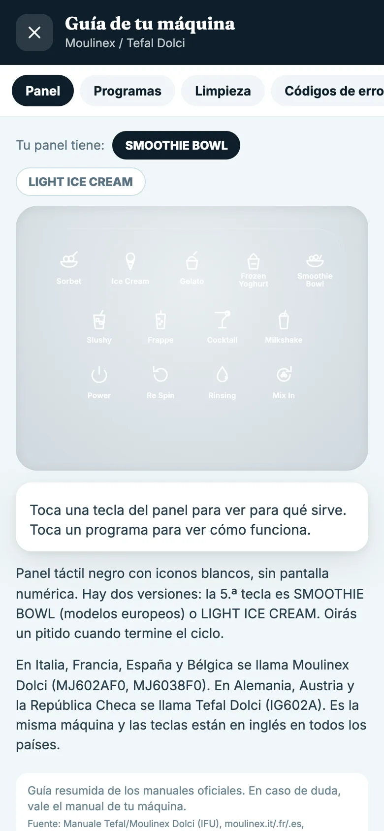 La guía de tu máquina
