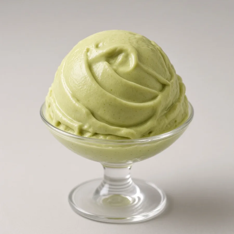 Smooth, creamy pistachio ice cream