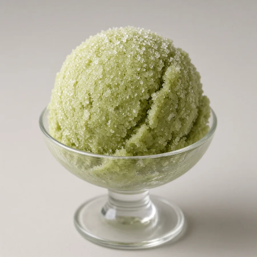 Icy, grainy pistachio ice cream