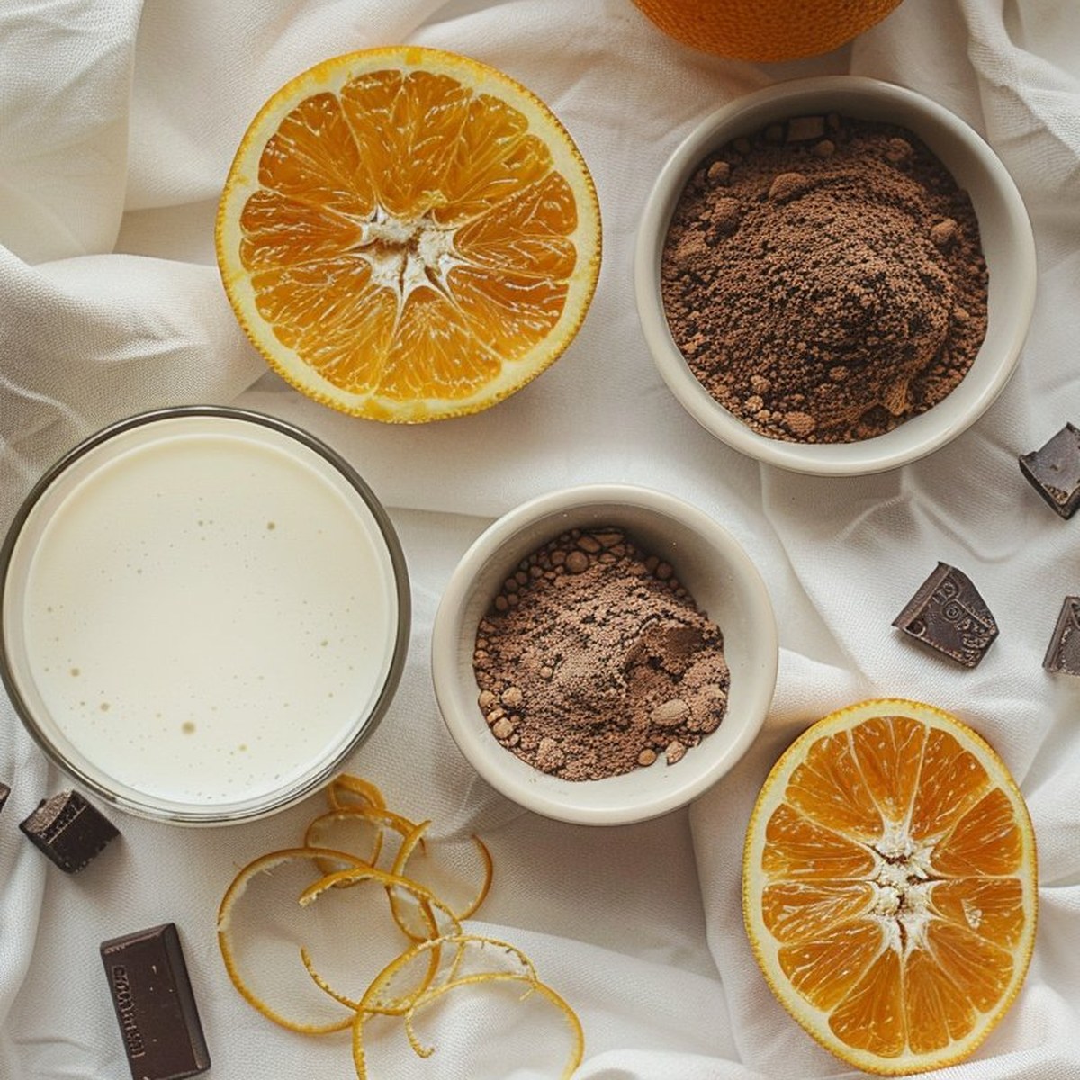 Glace Cacao et Orange — Ingrédients