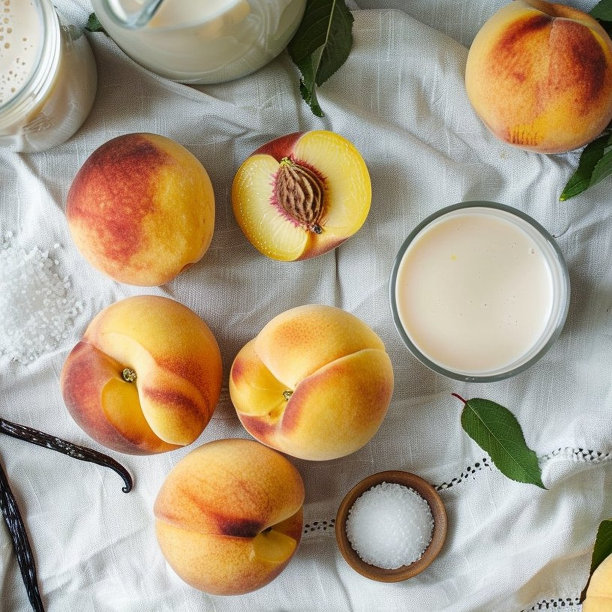 Glace Pêche et Crème — Ingrédients