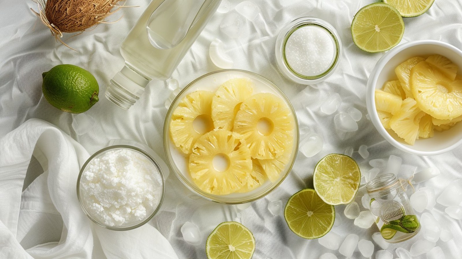 Piña Colada Cocktail mit Rum (mit der Maschine gemacht)