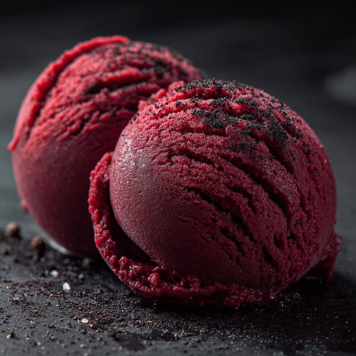 Raspberry Sorbet with Balsamic Vinegar and Black Pepper