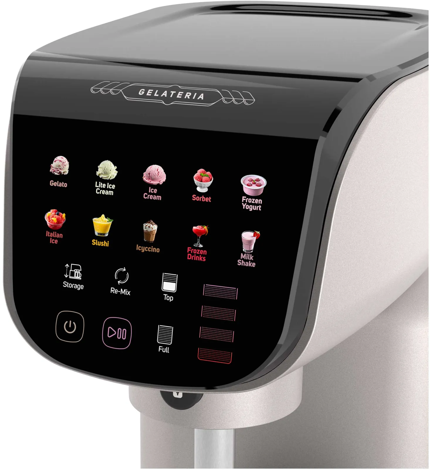 Ovládací panel zmrzlinovače Sencor Gelateria s programy