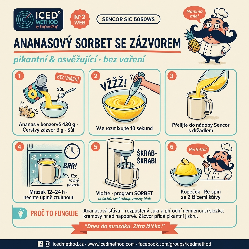Ananasový sorbet se zázvorem Sencor SIC 5050WS karta Instagram