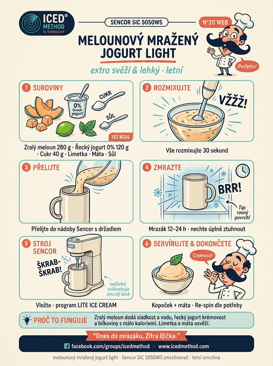 Melounový mražený jogurt low-cal Sencor karta